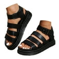 thumbnail image 3 of Mostsola Platform Sandals for Women Casual Peep Toe Slingback Flats Ankle Strap Gladiator Sandals, 3 of 8