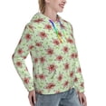 thumbnail image 6 of Fotbe Lilies Flowers Pattern Womens Long Sleeve Hoodie, Pullover Hooded Sweatshirt, Kangaroo Pocket Hoodie with Eye-catching Drawstrings-, 6 of 7
