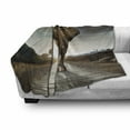 thumbnail image 3 of Animal Soft Flannel Fleece Throw Blanket, Lonely Animal Walking down a Road with Trees and Hills Nature Theme in Africa, Cozy Plush for Indoor and Outdoor Use, 50" x 60", Multicolor, by Ambesonne, 3 of 6