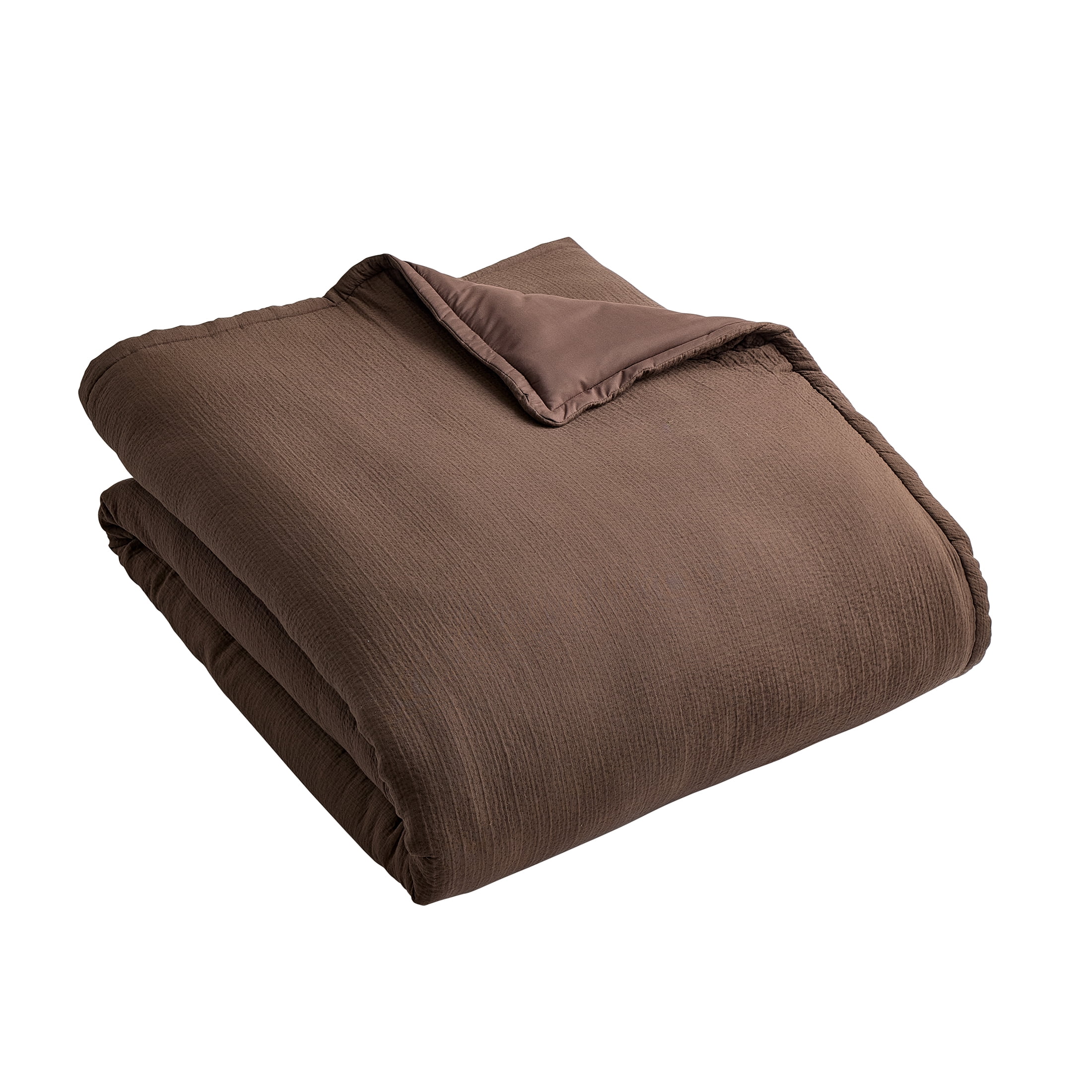 Better Homes & Gardens All-Season King Comforter Set, 3-Piece Brown Gauze