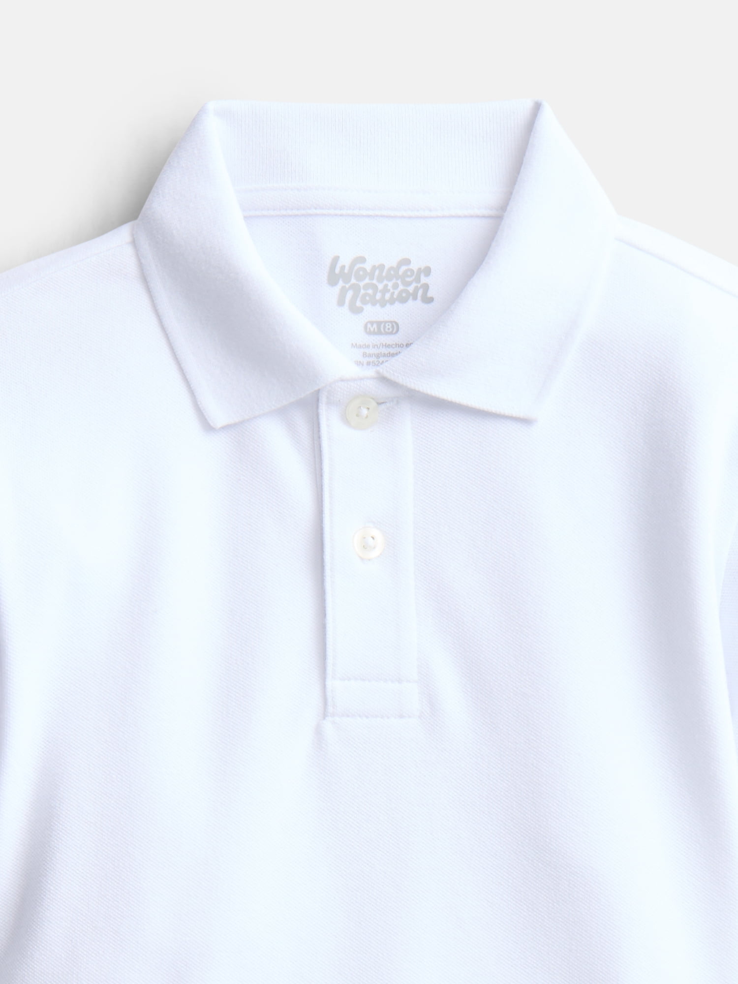 Wonder Nation Boys School Uniform Pique Polo Shirt with Short Sleeves, Size 4-18