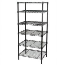 Wire Shelving Unit, 18"D x 48"W x 74"H, 6 Shelves, Black