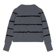 thumbnail image 3 of Tao Tao Middle Big Girls Half Zip Striped Loose Sweater Mock Turtleneck Pullover Fall Fashion Outfit Winter Trendy Clothes Gray 11 Years, 3 of 4