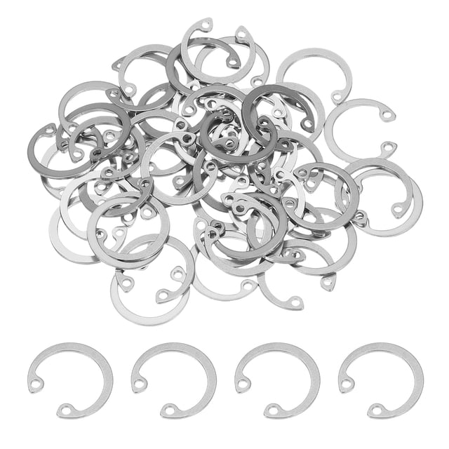 Uxcell Internal Retaining Rings, E-Clip Snap Ring Stainless Steel Internal Circlip for Automobile mm 17 50