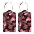 thumbnail image 3 of Disketp 4 Pcs Luggage Tag For Suitcase,Ladybugs And Red Hearts Leather Baggage Tag With Stainless Steel Loop Privacy Cover For Women Men Girls, 3 of 5