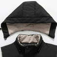 thumbnail image 7 of Mens Hooded Puffer Vest Big & Tall Quilted Padded Coat Zipper Pocket Sleeveless Warm Jackets with Detachable Hood Black, XL, 7 of 7