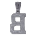 thumbnail image 2 of 925 Sterling Silver Unisex Cubic Zirconia Initial Letter B Charm Pendant Necklace 30.3x14.5mm Wide Pendant for Women, 2 of 2