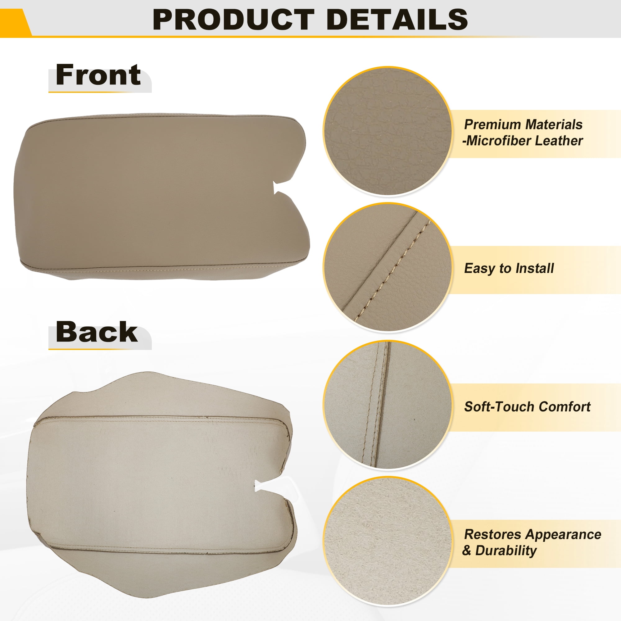 Unique Bargains Console Armrest Cover Beige for Lexus ES350 2007-2009