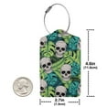 thumbnail image 4 of Disketp 2 Pcs Luggage Tag For Suitcase,Skull And Palm Leaves Leather Baggage Tag With Stainless Steel Loop Privacy Cover For Women Men Girls, 4 of 5