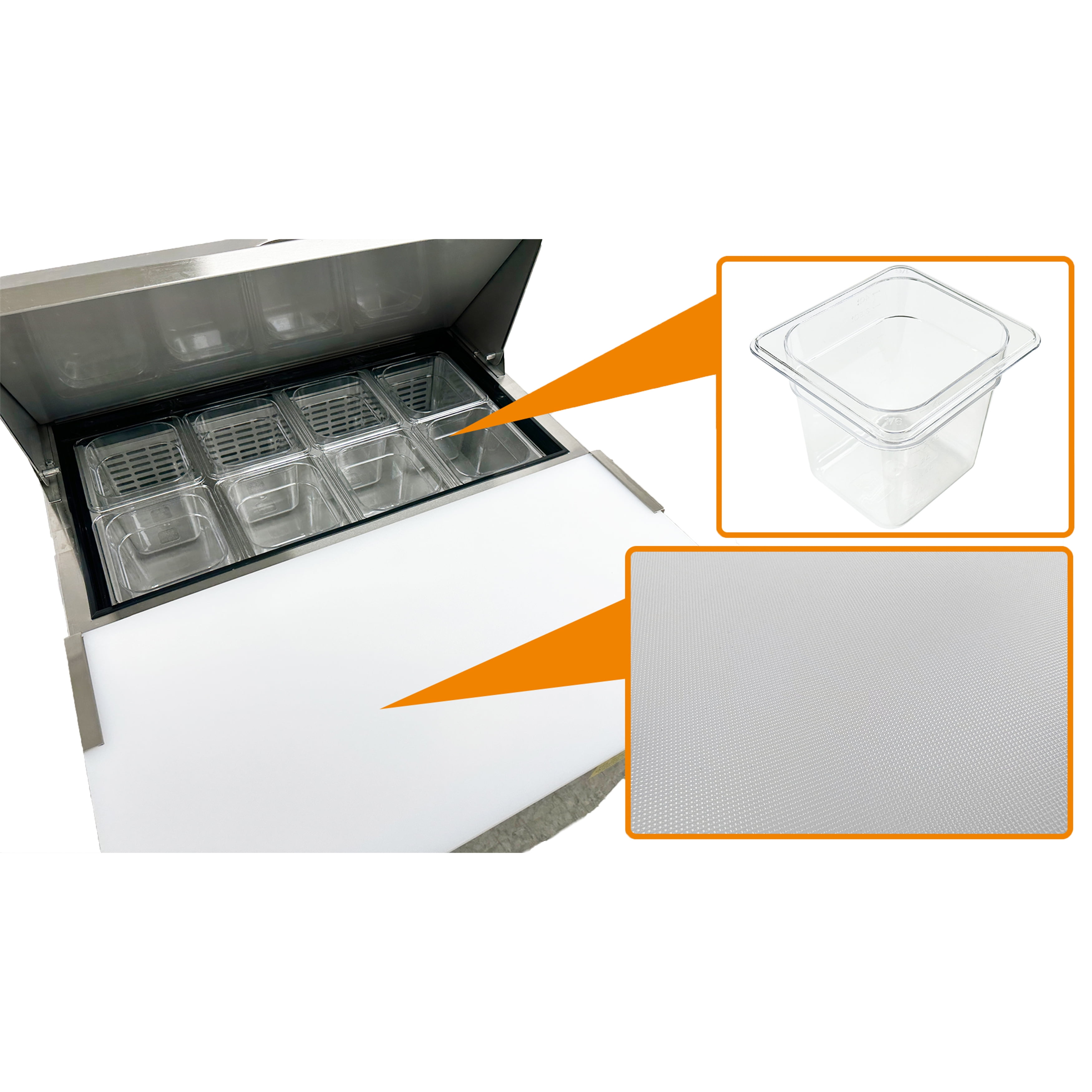 NSF 29'' W Commercial Refrigerator Sandwich&Salad Prep Table 7 Cu.Ft. Meg Top Counter Height Stainless Steel Cooler