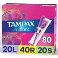 thumbnail image 2 of Tampax Radiant Tampons Trio Pack Light/Regular/Super Unscented (80 Count), 2 of 2