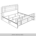 thumbnail image 5 of Castle Place Simple Classic King Size Metal Panel Bed, White, 5 of 6