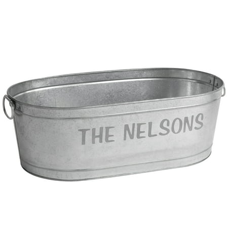 Personalized Galvanized Family Name Beverage Tub Or Tub With Stand