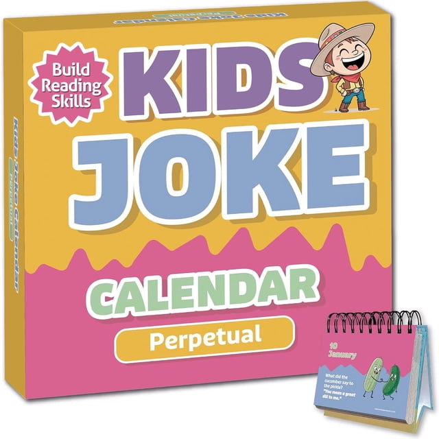 Calendario perpetuo de bromas para niños, diversión diaria año tras año