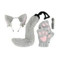 thumbnail image 3 of BELOVING Cat Ears and Tail Set Cat Ear and Long Tail for Stage Performance Night Club White, 3 of 10
