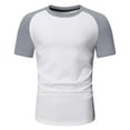 thumbnail image 4 of Lroveb Mens Spring Summer Casual Sports Color Block Raglan Sleeves Round Neck T Shirt Mens Top, 4 of 5