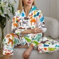 thumbnail image 5 of Xecao Animals Print Women Pajamas Set Soft Sleepwear Pjs long Sleeve Button Down Nightwear with Long Pants, 5 of 6