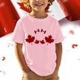 thumbnail image 3 of Chandail Canada Filles Fête du Canada Drapeau Feuille d'Érable Imprimé Col Rond Manches Courtes T-Shirt Garçons Fête Nationale 1st July Patriotic Décontracté Canadien Patriotique Festival T-Shirt pour Filles, 3 of 5