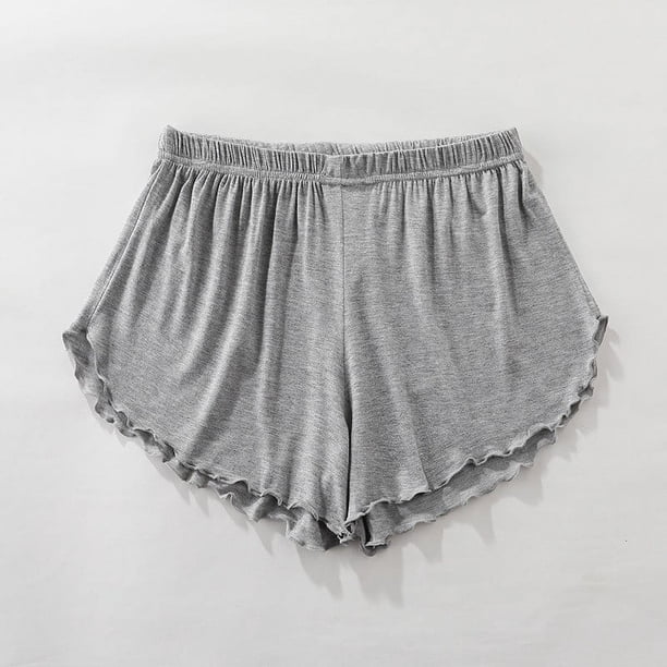 Pijama corto para mujer - Piernas con volantes, cintura elástica - Ropa de estar por casa para verano - Tejido suave y transpirable - Tallas M-XXL