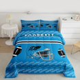 thumbnail image 3 of Homewish Blue Rugby Helmet Bedding Comforter Set for Boys, Est Sleep Sport Twin Comforter Sets, Cartoon Football Theme Reversible Bedding Set, Lightweight Room Decor, 2pcs, 3 of 9