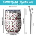 thumbnail image 5 of 12oz Stemless Wine Tumblers White Christmas Animal and Car Pattern Vacuum Insulated Stainless Steel Travel Tumbler Cups Mug with Lid and Straw for Champaign,Cocktail,Beer with Cleaning Brush, 5 of 5