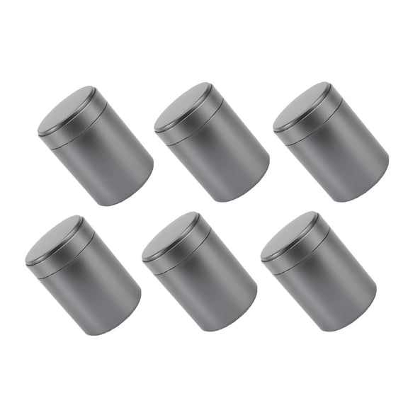 ETEREAUTY 6Pcs Portable Black Tinplate Tea Canisters Airtight Storage Jars for Tea Leaves
