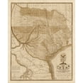 thumbnail image 2 of Tanner, Henry Schenck 12x14 White Modern Wood Framed Museum Art Print Titled - Map of Texas with parts of the adjoining states, 1837 - Decorative Sepia, 2 of 4