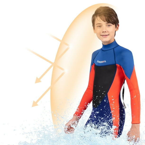 Traje de Neopreno Traje de neopreno para ninos Traje de bano de 2 5 mm Trajes humedos subacuaticos Azul oscuro 14 hombres Cgtredaw Azul oscuro 8 9 anos para Unisex Bodega Aurrera en linea