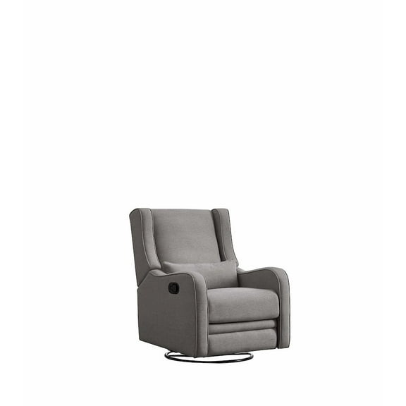 Westwood Design Elsa Fabric Manual Swivel Glider and Recliner in Harbor Gray