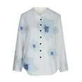 thumbnail image 4 of gakvbuo Summer Dresses for Women 2023 Plus Size Dress for Women Sundresses Women'S Shirt Dress Short Mini Dress 3/4 Sleeve Print Color Patchwork Shirt, 4 of 5
