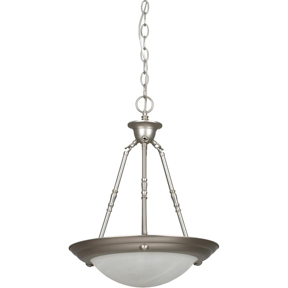 Sunset Lighting F7676-53 Pendant with Faux Alabaster Glass, Satin Nickel Finish