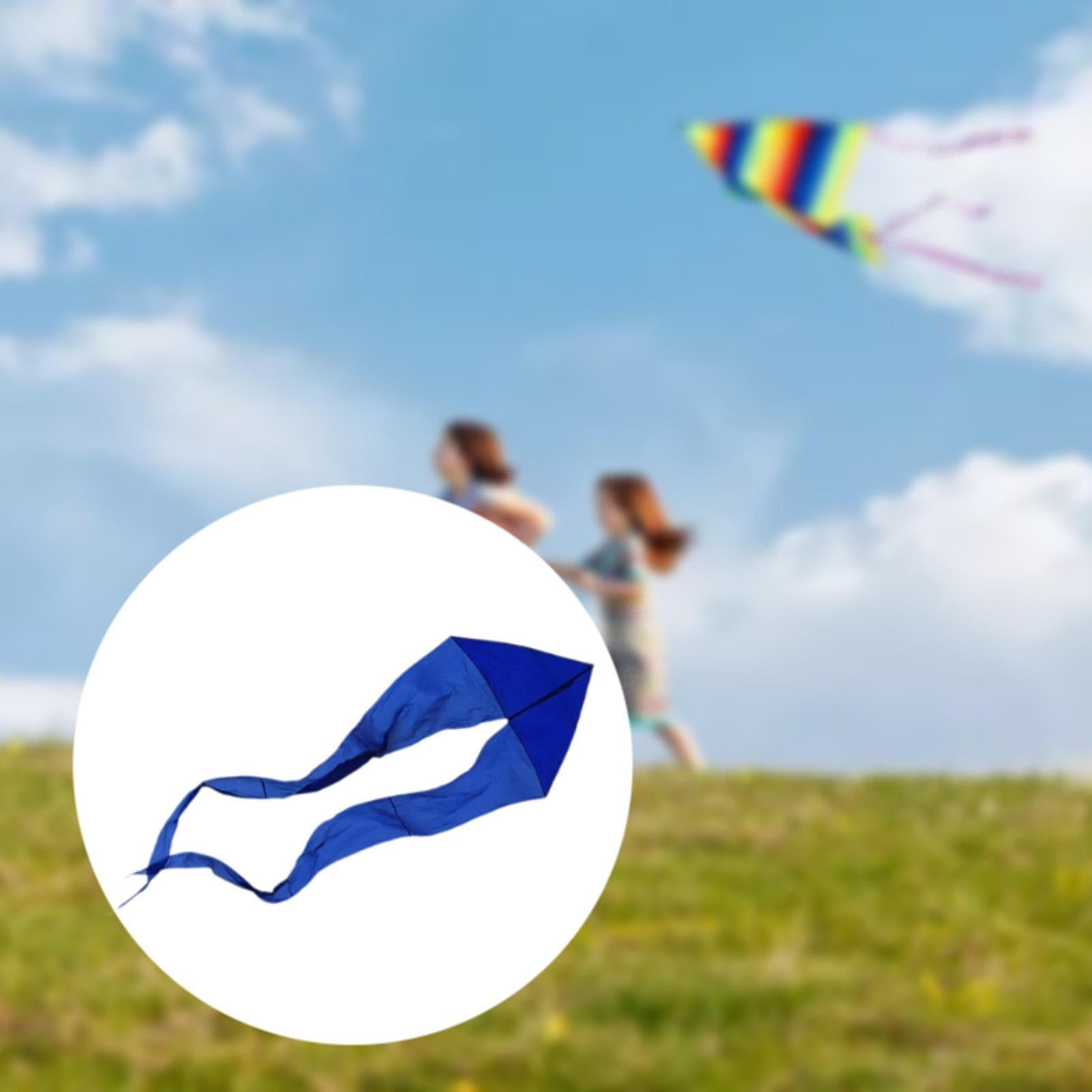 harayaa Kids Delta Kite Flying Toy Easy to Handle Portable with Long Tail Ghost Kite for Blue