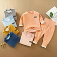 thumbnail image 3 of KYAIGUO Infant Girls Thermal Underwear Set Newborn Boys Soft Breathable Cotton Base Layer 2PCS Baby Toddler High-Waisted Long John Set 4M-4T, 3 of 7