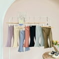 thumbnail image 6 of Baby Girls Flare Pants Toddler Elastic Waist Ruffle Leggings Solid Ribbed Bell Bottom Pants Trousers Fall Outfits 2-10Y, 6 of 8