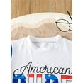 thumbnail image 4 of nvzhuang Independence Day Infant Romper Baby Boys Girls Contrast Color Letter Print Short Sleeve Crew Neck Jumpsuits Summer Bodysuits, 4 of 8