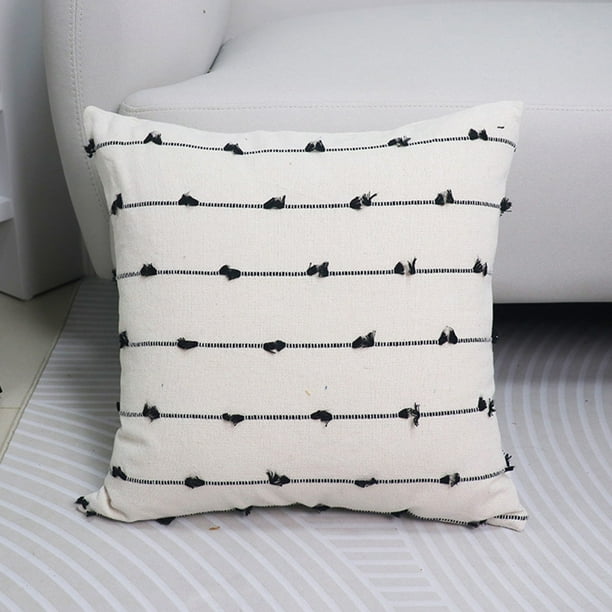 Funda de Cojín Decorativa a Rayas de Poliéster | Funda de Cojín Cuadrada Suave de 45X45 Cm para Sofá y Sala de Estar | Cojín Decorativo Primaveral para El Hogar