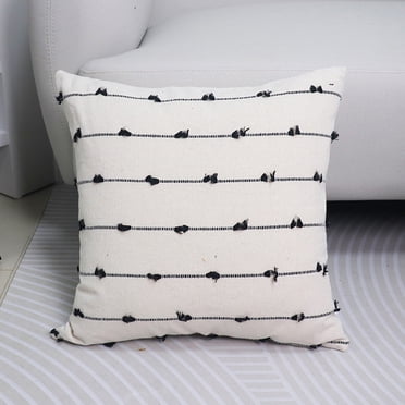 Ovzne Taie d'Oreiller en Polyester avec Pièce d'Assemblage 1 Taie d'Oreiller Douce à Rayures Côté Grand Coussin Décoratif de Printemps Convient aux Coussins de Sofa et aux Salons en Liquidation