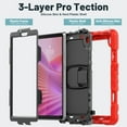 thumbnail image 3 of FJLBDE Case for Lenovo Tab One 8.7 inch/K9 TB305FU 2025, Rugged Shockproof Tablet Cases Cover with Kickstand Shoulder Strap, Red, 3 of 7
