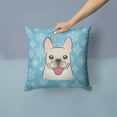 thumbnail image 2 of Winter Snowflake Dog Face Design Fabric Decorative Pillow, 2 of 4