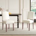 thumbnail image 3 of EOP Mid-Century Modern Upholstered Dining Chairs Set of 2, Farmhouse Fabric Kitchen & Dining Room Chairs with Extra Padded Seat, Ideal for Living Room, Restaurant, Beige, 3 of 11