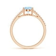 thumbnail image 2 of Angara Natural 1 Ct. Aquamarine with Diamond Classic Ring in 14K Rose Gold for Women (Ring Size: 12), 2 of 11