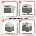 thumbnail image 6 of Ornavo Home Foldable Collapsible Storage Box Bins Linen Fabric Shelf Basket Cube Organizer with Leather Handles - Set of 6 - 11 x 11 x 11 - White/Gray, 6 of 7