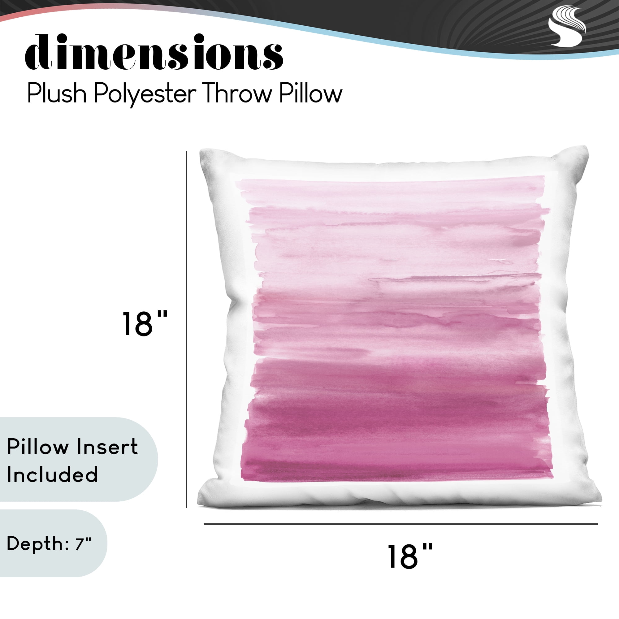Stupell Industries Gradient Pink Blush Decorative Printed Throw Pillow, design by Allie Corbin, 18 x 7 x 18