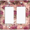thumbnail image 6 of Metal Light Switch Plate Outlet Cover (Image Of Brown Wooden Fence Red Hydrangea FEN009), 6 of 13