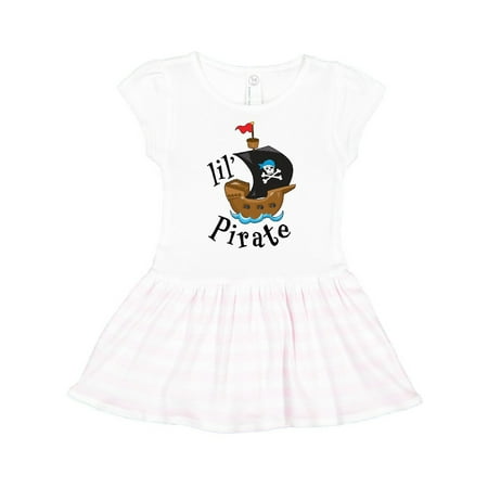 

Inktastic Lil Pirate pirate ship blue bandana Gift Toddler Girl Dress