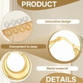thumbnail image 2 of DESIGNICE 4 Pairs Statement Earrings for Women,Stainless Steel Plated C-Shaped Hoop Gold Earrings for Women,Gold Hoop Earrings for Women Fashion Jewelry Gift,Style3, 2 of 7