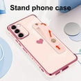 thumbnail image 4 of for Samsung Galaxy S23 5G Case Pink Love Hearts Design for Women Girl Men, Luxury Plating with Strap Stand Full Camera Lens Protection Bumper for Galaxy S23 5G, 4 of 12