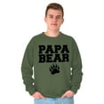 thumbnail image 3 of Papa Bear Dad Father's Day Pawprint Men's Big & Tall Crewneck Sweatshirt Brisco Brands 4X, 3 of 3