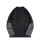 thumbnail image 3 of Blusas y camisas de manga larga con cuello redondo para hombre, jersey informal de cuello redondo, sudadera con capucha de retazos a rayas de dos piezas falsas, blusa de poliéster para hombre, 3 of 8