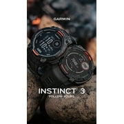 Garmin Instinct 3 45mm AMOLED Display Outdoor GPS Smartwatch Black (010-02936-00) with Earbuds Bundle